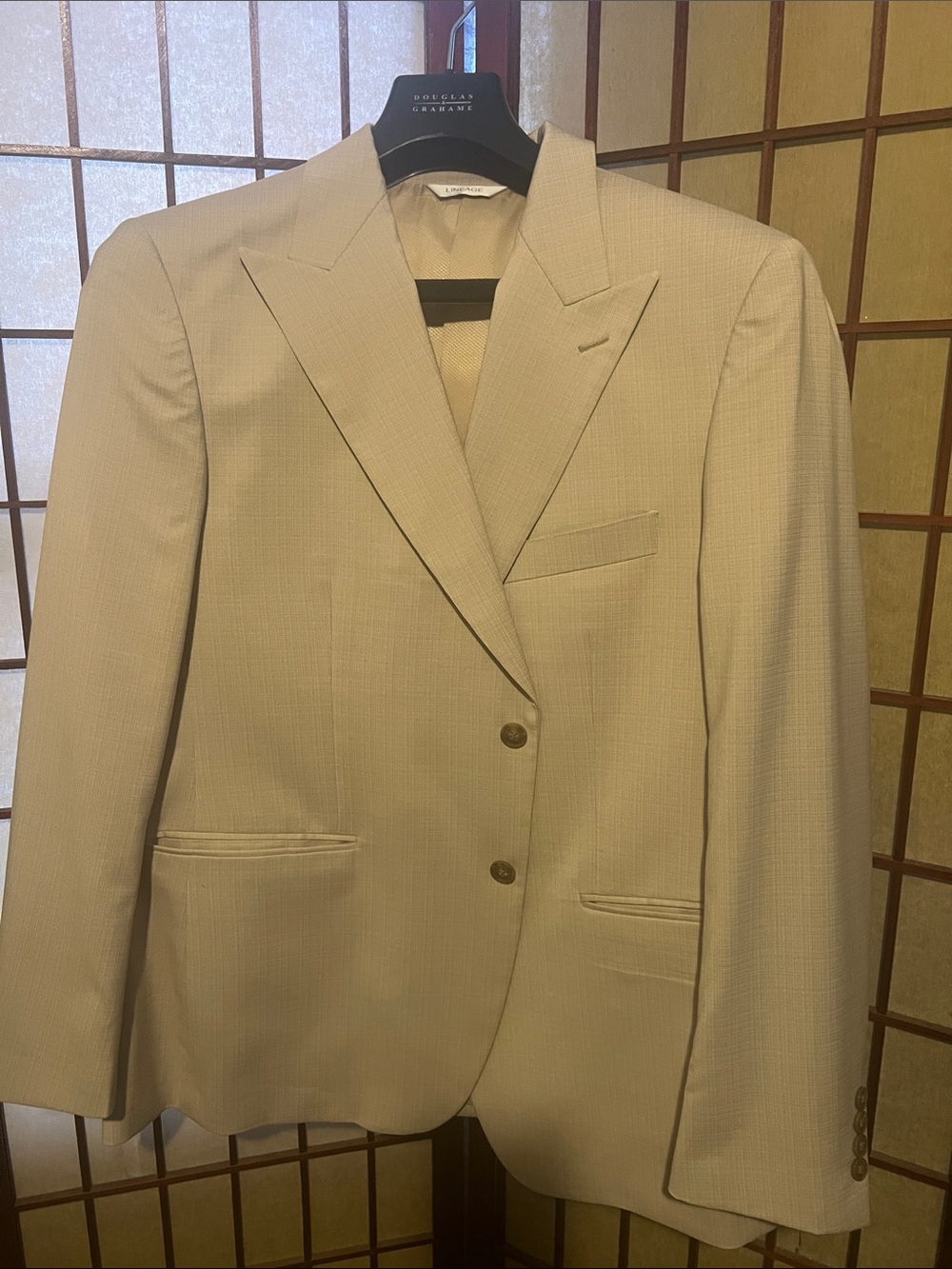 Men's Tailored Light Beige Two-Button Blazer - Refined Classic